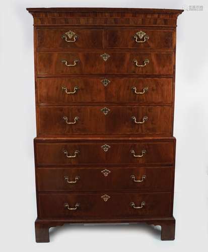 18TH-CENTURY WALNUT CHEST ON CHEST