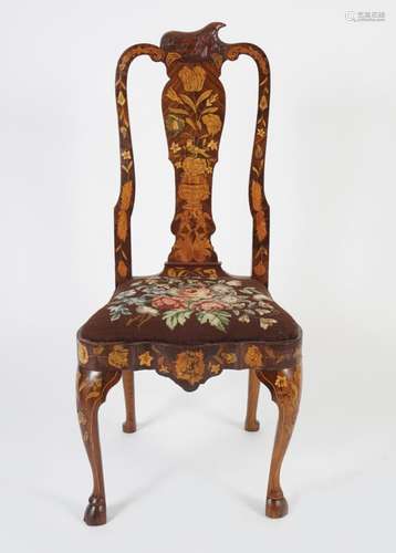 19TH-CENTURY DUTCH MARQUETRY SIDE CHAIR