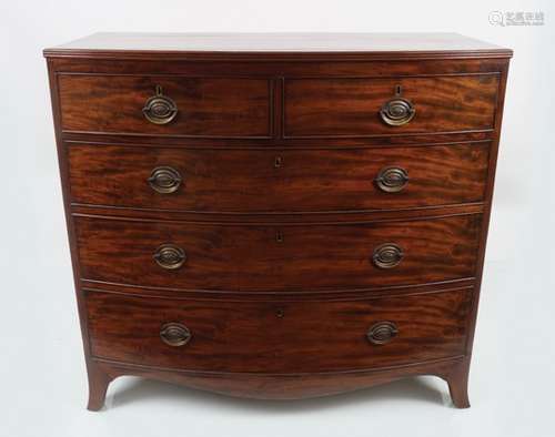 REGENCY PERIOD MAHOGANY BOW FRONT CHEST