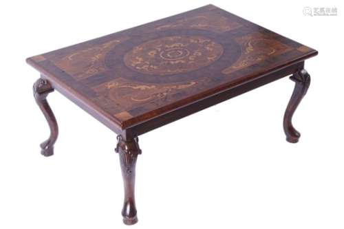 19TH-CENTURY OYSTERWOOD AND MARQUETRY TABLE