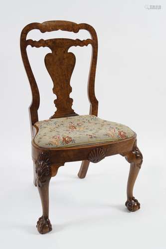 IRISH GEORGE I WALNUT SIDE CHAIR