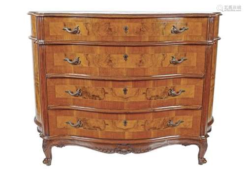 19TH-CENTURY WALNUT AND CROSSBANDED COMMODE