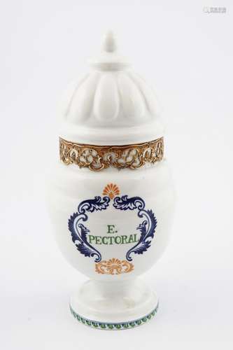 PORCELAIN APOTHECARY JAR AND COVER