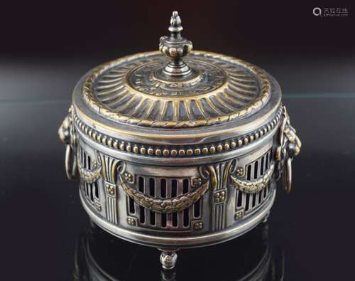 NEO-CLASSICAL SILVER PLATED SUGAR BOWL