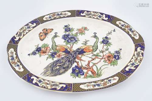 LARGE POLYCHROME MEAT PLATTER