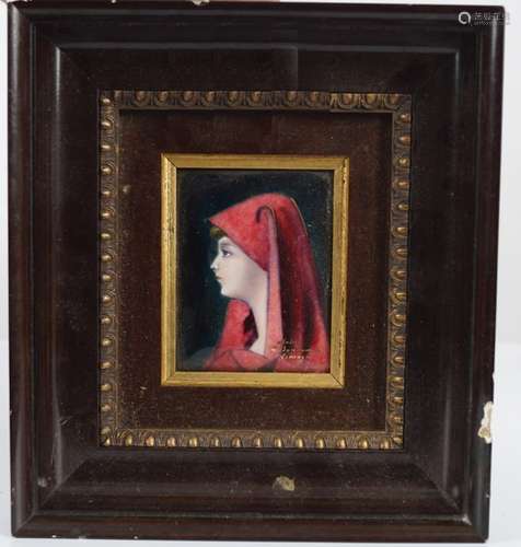 LIMOGES ENAMELLED MINIATURE PROFILE