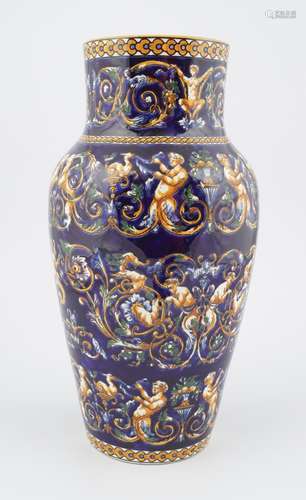 GIEN POTTERY POLYCHROME VASE