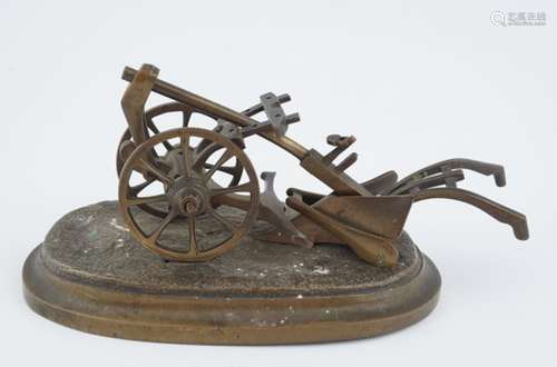 BRONZE MODEL OF A PLOUGH