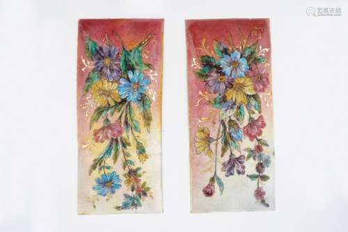 PAIR OF LARGE LIMOGES ENAMELLED PLAQUES