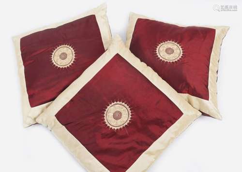 THREE VINTAGE SILK CUSHIONS