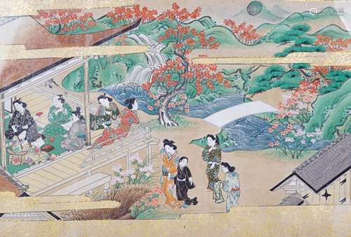 SET OF NINE 19TH-CENTURY JAPANESE WATERCOLOURS