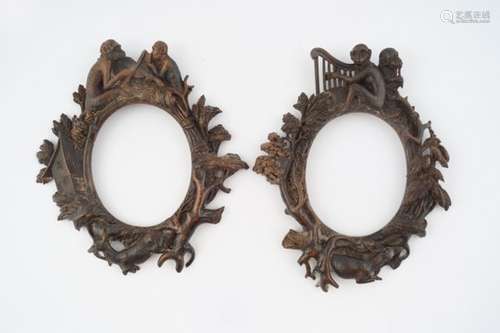 PAIR OF 19TH-CENTURY CARVED WOOD FRAMES