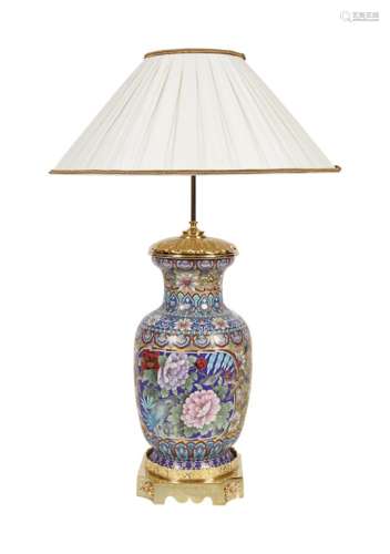 PAIR OF 19TH-CENTURY CLOISONNE ENAMELLED LAMPS