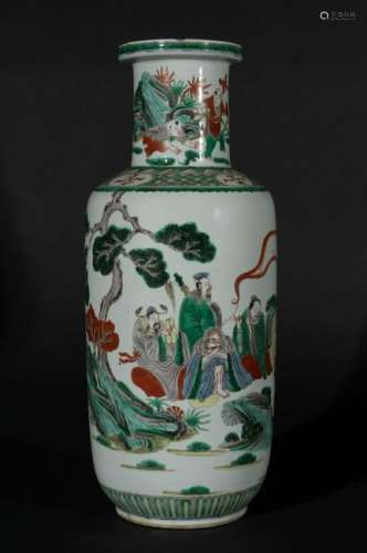 Arte Cinese  A famille verte porcelain baluster vase