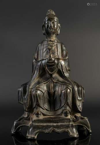 Arte Cinese  A bronze figure of Yongle emperor China,