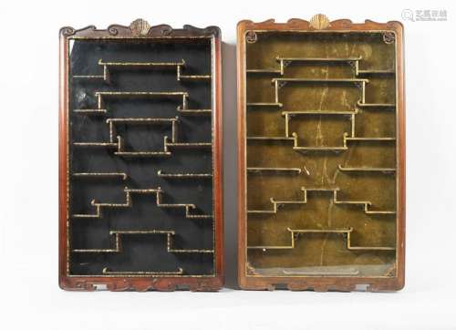 Arte Cinese  A pair of hard wood wall cabinets China,