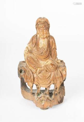 Arte Cinese  A wooden figure of Guanyin China, 19th