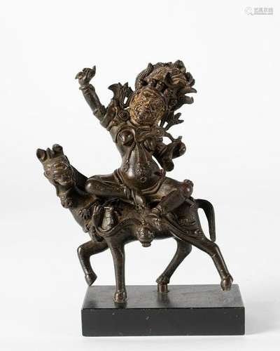 Arte Himalayana  A dark bronze figure of Palden Lhamo