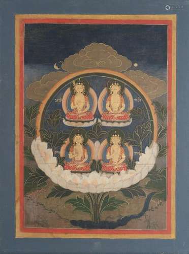 Arte Himalayana  Thangka depicting four Bodhisattvas