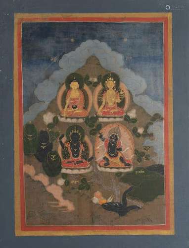 Arte Himalayana  Thangka depicting Buddha, White Tara