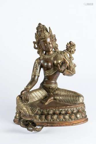 Arte Himalayana  A large bronze figure of Tara Nepal,