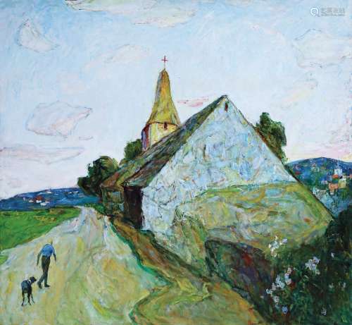 罗尔纯（1930～2015） 2006年作 乡村小教堂 油彩 画布