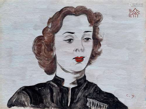 王济远（1893～1975） 仕女肖像 油彩 画布