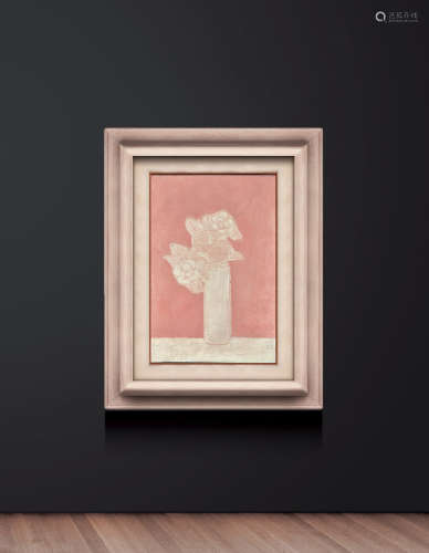 常玉（1895～1966） 粉底白瓶花 油彩 画布