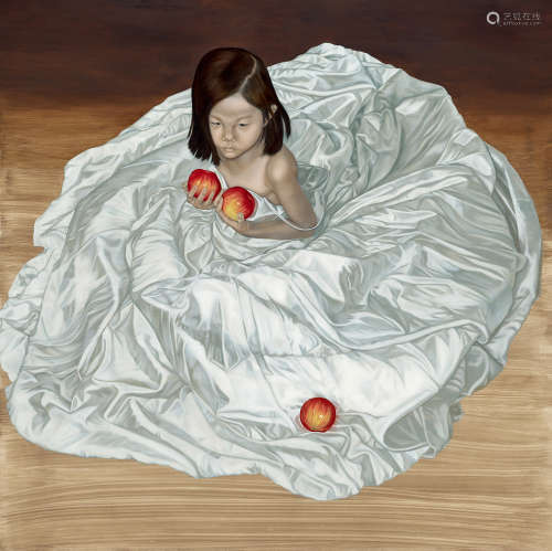吴逸寒（b.1982） 2015年作 女孩的苹果 油彩 画布