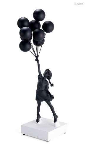 班克斯（b.1975） 2018年作 气球女孩（黑色） 宝丽石粉树脂 雕塑