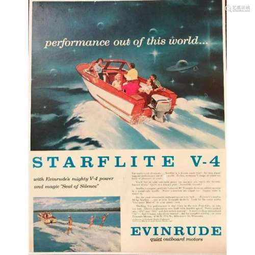 1958 Evinrude Outboard Boat Motors Starflite V-4