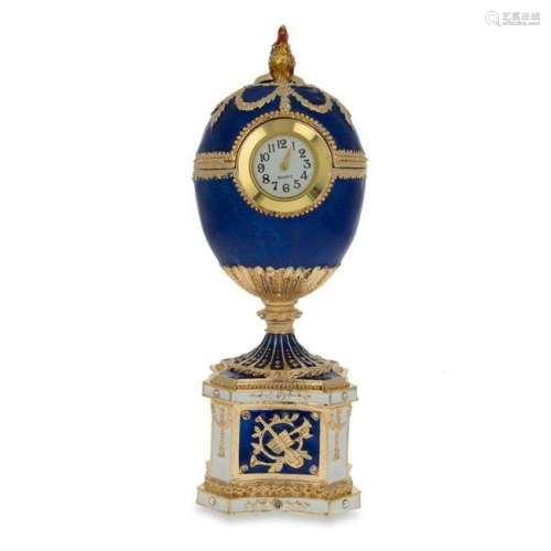Faberge Inspired 1904 Kelch Chanticleer Blue Enamel