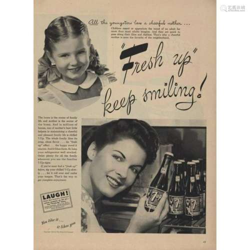 1945 7up Cola Mother's Little Helper Magazine Ad