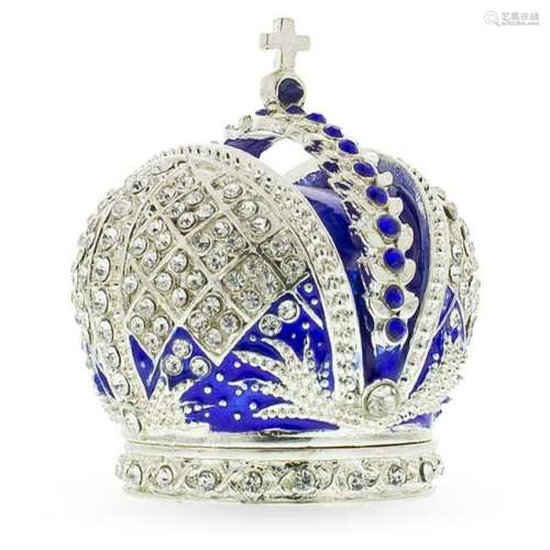 Bejeweled Royal Crown Jewelry Trinket Box Figurine