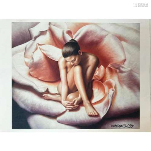 Giclee on Canvas, Nude & Rose Study