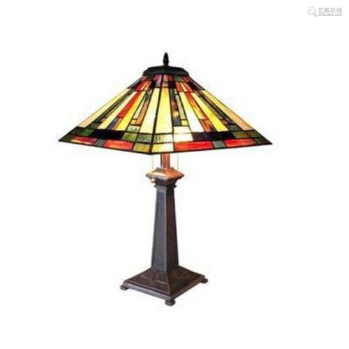 Tiffany-style 2 Light Mission Table Lamp 16