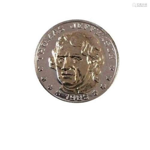 1985 Vintage Commemorative Thomas Jefferson Gold/silver