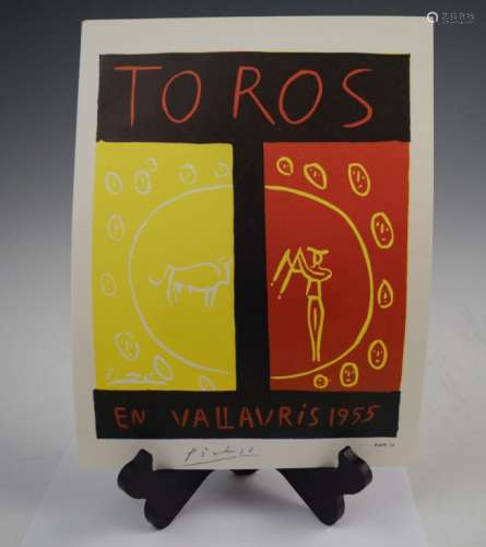 Pablo Picasso, Toros en Vallauris (Signed)