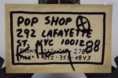 Keith Haring Pop Shop, NYC Card (Signed)