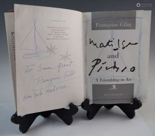 Francoise Gilot, Drawings in Book (Signed, dated)