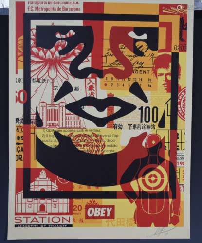 Shepard Fairey, Signed Offset Lithograph (Barcelona)