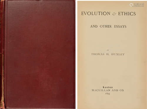 中国近代教育家、思想家严复出版的著名作品《天演论》的翻译原本--1895年赫胥黎着《进化论与伦理学》硬皮精装本一册。