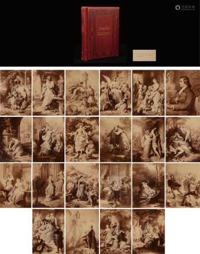 19世纪有关“歌德剧作中的美女”原版蛋白照片集一册（美国著名作家赛珍珠旧藏；扉页附其亲笔签名）。