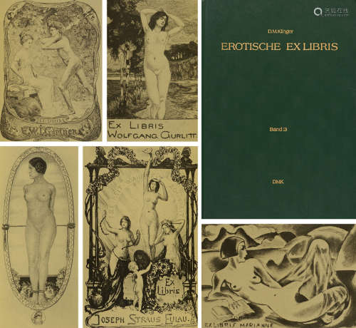 1983年D.M.Klinger编纂德国原版初印《欧洲风花雪夜藏书票集锦》硬皮精装本一册。