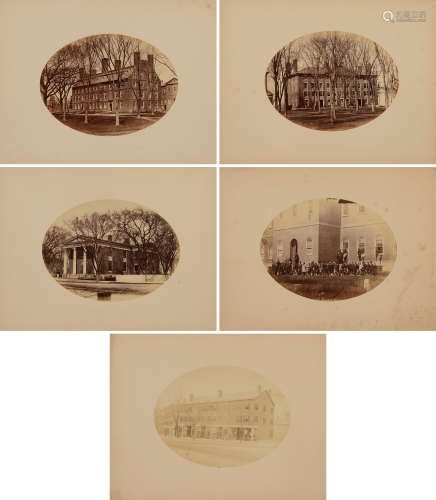 美国19世纪著名摄影大师“乔治·肯德尔·沃伦（George Kendall Warren）”于1864-1865年为哈佛大学拍摄的椭圆形原版蛋白照片一组5张。