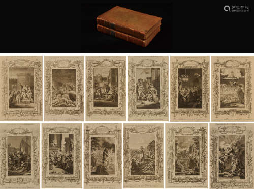 1774年伦敦出版《圣经故事巨幅版画集》硬皮精装本一套两册全（美国J.P.摩根图书馆旧藏）