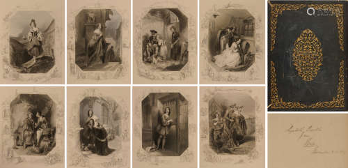 1840年伦敦查尔斯·蒂尔特出版《芬登的场景：诗歌、散文及艺术版画集》硬皮精装本一册（本书系19世纪英国著名雕刻大师爱德华·芬登亲笔签名本）