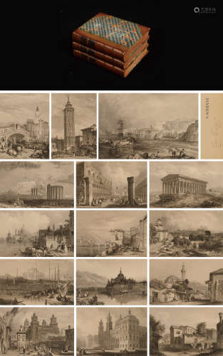 1833年伦敦John Murray出版《芬达绘拜伦版画全集》硬皮精装本一套3册全