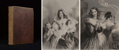 1844年伦敦原版初印《大英帝国维多利亚女王版画画廊》铜版画册硬皮精装大开本一册