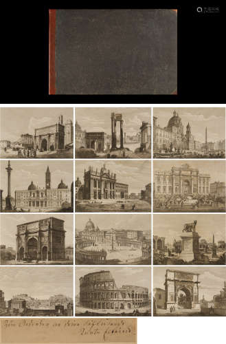 1849年伦敦原版初印《罗马古版画集》硬皮精装本一册（意大利历史上第一个著名摄影家Tommaso Cuccioni亲笔签赠本）